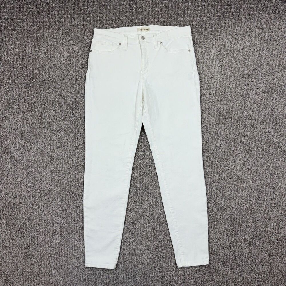 Madewell Jeans Womens 32 White 9 Inch Skinny Slim Stretch Denim Casual 5 Pocket